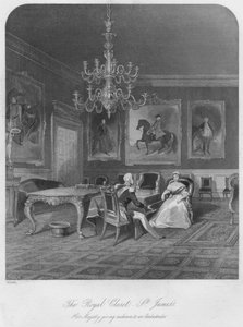 皇家壁橱。 -圣詹姆斯。女王Ma下向一位大使致辞，c1841 作者 亨利·梅尔维尔