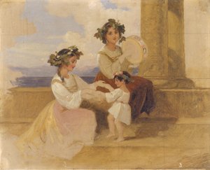 农家女，索伦托，约 1870 年（布面油画）