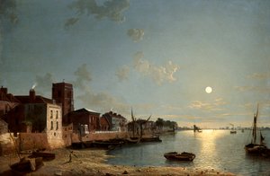Cheyne Walk in Chelsea, by Moonlight", 约1850年