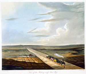 横跨查特莫斯的铁路景观》，利物浦和曼彻斯特铁路，1833年