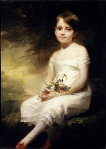 南希·格雷厄姆或手持鲜花的小女孩的肖像 亨利·雷伯恩 (1756-1823) (ec.angl.) 19 世纪的画作 0,91x0,71 m 巴黎，卢浮宫博物馆。