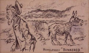 Hopelessly Bunkered，来自《Graphic》杂志的插图，约1870年出版（平版）。 作者 亨利·桑德考克