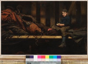 晚餐时间 -  1883年在帆船阁楼的Ambrose Rouffignac 作者 亨利·斯科特·图克