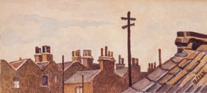 屋顶从Rounton路，c.1930 作者 亨利·希尔克