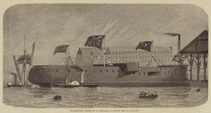 漂浮HMS Sultan离开码头 作者 亨利·斯佩农·托泽