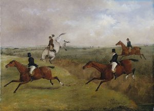 大莱斯特郡跳栏板，1829年3月12日：迪克·克里斯蒂安（Dick Christian）的最后一刻-通常被称为“标头” 作者 亨利·托马斯·阿尔肯