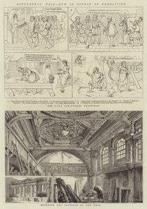 木匠大厅，现在正在拆除过程中 作者 Henry William Brewer