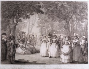 卡尔顿之家花园与那不勒斯歌谣歌手，由William Dickinson（1746-1823）雕刻，1784年 作者 亨利·威廉·本伯里