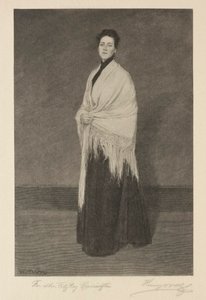 披肩的女人。 作者 亨利·沃尔夫
