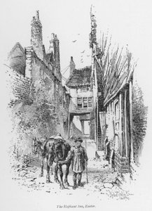 教练：The Elephant Inn, Exeter (litho) 作者 赫伯特（后）雷尔顿