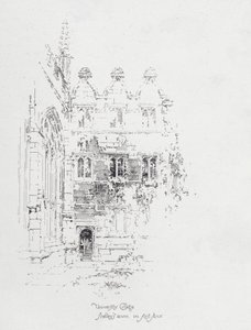 英国诗人珀西-比希-雪莱在牛津大学学院一楼的房间（石印）。