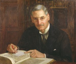 珀西-斯塔福德-艾伦（1869-1933 年）牛津大学基督圣体学院院长、伊拉斯谟学者肖像 作者 赫伯特·阿诺德·奥利维尔