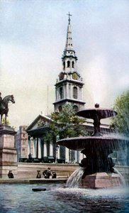 伦敦特拉法加广场圣马丁教堂，建于1930年代。
