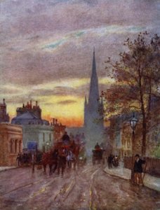 Grosvenor Road, Pimlico (colour litho)
