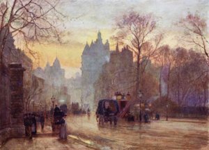 Knightsbridge (colour litho) 作者 赫伯特·孟席斯（后）马歇尔