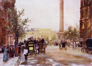 Northumberland Avenue (colour litho) 作者 赫伯特·孟席斯（后）马歇尔