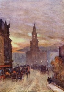 St Mary-le-Strand（彩色石版画）