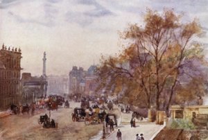 Whitehall (colour litho) 作者 赫伯特·孟席斯（后）马歇尔