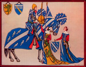 杰弗里·勒特雷尔爵士（Geoffrey Luttrell）爵士，他的妻子和and妇，c1340，1926年 作者 Herbert Norris