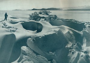 海冰中的压力脊向巴恩角行驶，1911年，1913年 作者 赫伯特·庞廷