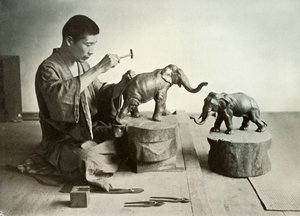 青铜雕刻家，1910年。 作者 赫伯特·庞廷