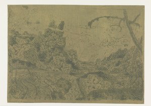 山谷，右边是一个扛着棍子的人 作者 大力神塞格斯