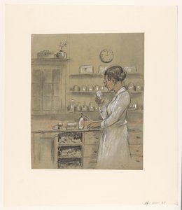 实验室里的女人 作者 Herman Heijenbrock (可能)