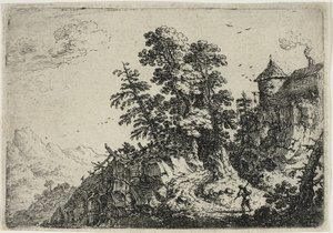 蜿蜒道路上的旅行者，选自《六道风景》（Six Landsapes 作者 赫尔曼·萨夫特利文