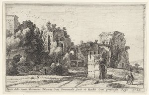 卡拉卡拉浴场景观
Parte delle terme Antoniano（物品上的标题）
扉页和罗马及周边十二景（系列标题）
Diverses veuës dedans et dehors de Rome（系列标题） 作者 Herman van Swanevelt