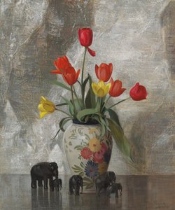 大象和郁金香（布面油画） 作者 赫尔曼·达德利·墨菲