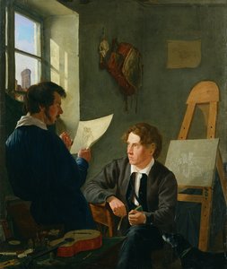 Hermann Kauffmann和Georg Haeselich（1806-94）在Kauffmanns慕尼黑工作室，1830年
