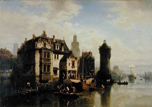 鹿特丹之景（板面油画 作者 赫尔曼·迈耶海姆
