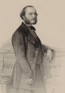 钢琴家和作曲家Désiré Magnus 1828-1884的肖像。 作者 赫尔曼·劳恩海姆