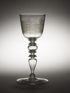 高脚杯，约1680年（玻璃）。 作者 赫尔曼·施温格（Hermann Schwinger）