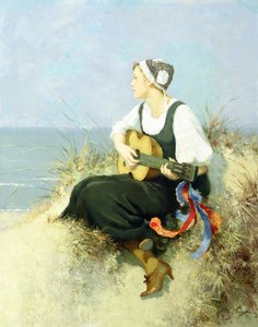 海滩上（布面油画）