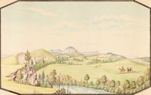 1867年，从印第安人领地的Medicine Bluff看威奇塔山。