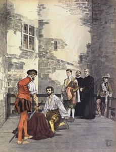1602年在巴黎巴士底狱执行Biron公爵查尔斯·德·贡塔特叛国罪 作者 赫尔曼·沃格尔