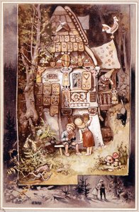 Hansel and Gretel，Grimm 的故事 - Hermann Vogel 的插图