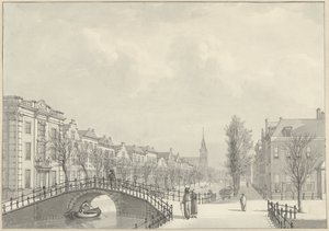 从 Nieuwsteegbrug 望莱顿拉彭堡，1807 年 作者 Hermanus Numan（艺术家签名）