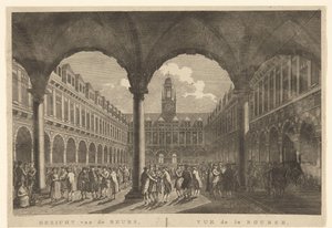 Beurs van Hendrick de Keyser 庭院景观 阿姆斯特丹证券交易所的正面 / Vue de la Bourse，阿姆斯特丹（物体上的标题） 作者 皮埃尔·富凯