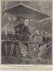 张伯伦先生最坦率的批评者：德比的右尊约翰·伯恩斯（石版画） 作者 赫曼努斯·威廉（Hermanus Willem）（后）柯克科克（Koekkoek）