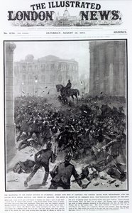 1911年8月19日在利物浦总体交通罢工中战斗，“伦敦新闻画报”封面（印刷版）