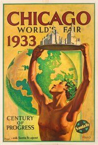 1933 年芝加哥世界博览会的广告海报 作者 埃尔南多比利亚