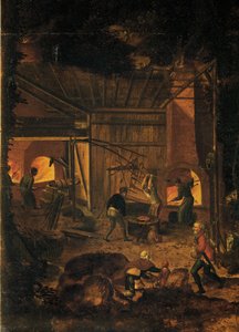 铜矿，细节（木板油画）