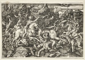 骑兵之间的战斗，1523年。 作者 赫罗尼默·霍普弗