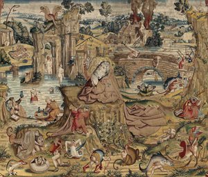 灵感源自希罗尼穆斯-博斯（Hieronymus Bosch）作品的挂毯，约 1560 年（金、银、丝绸和羊毛