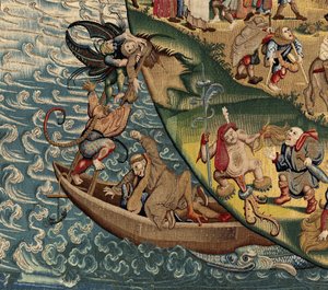 灵感源自希罗尼穆斯-博斯（Hieronymus Bosch）作品的挂毯，约 1560 年（金、银、丝绸和羊毛