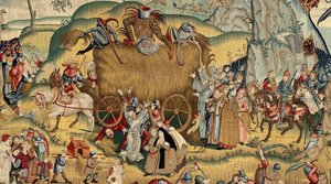 灵感源自希罗尼穆斯-博斯（Hieronymus Bosch）作品的挂毯，约 1560 年（金、银、丝绸和羊毛