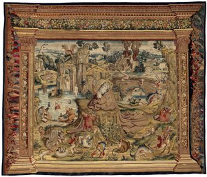 灵感源自希罗尼穆斯-博斯（Hieronymus Bosch）作品的挂毯，约 1560 年（金、银、丝绸和羊毛 作者 Hieronymus（之后）Bosch