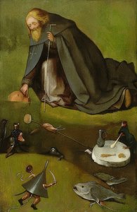圣安东尼的诱惑。大约1500-10 作者 Hieronymus Bosch